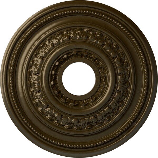 Ekena Millwork Orleans Ceiling Medallion (Fits Canopies up to 4 5/8"), 17 5/8"OD X 3 5/8"ID X 1 7/8"P, Brass CM17OLBRS - main